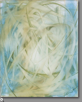 Freie Arbeiten, Britta Ernst, Hellblau | Öl auf Leinwand | 24 x 30 cm