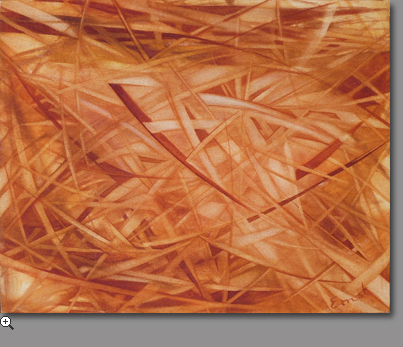 Freie Arbeiten, Britta Ernst, Grasbild ocker | Öl auf Leinwand | 30 x 24 cm