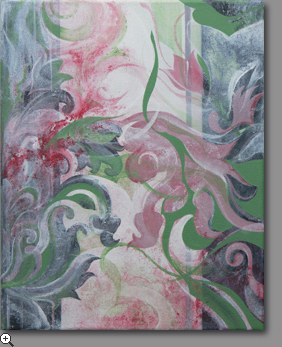 Freie Arbeiten, Britta Ernst, Ornamentmotiv II | Öl auf Leinwand | 24 x 30 cm